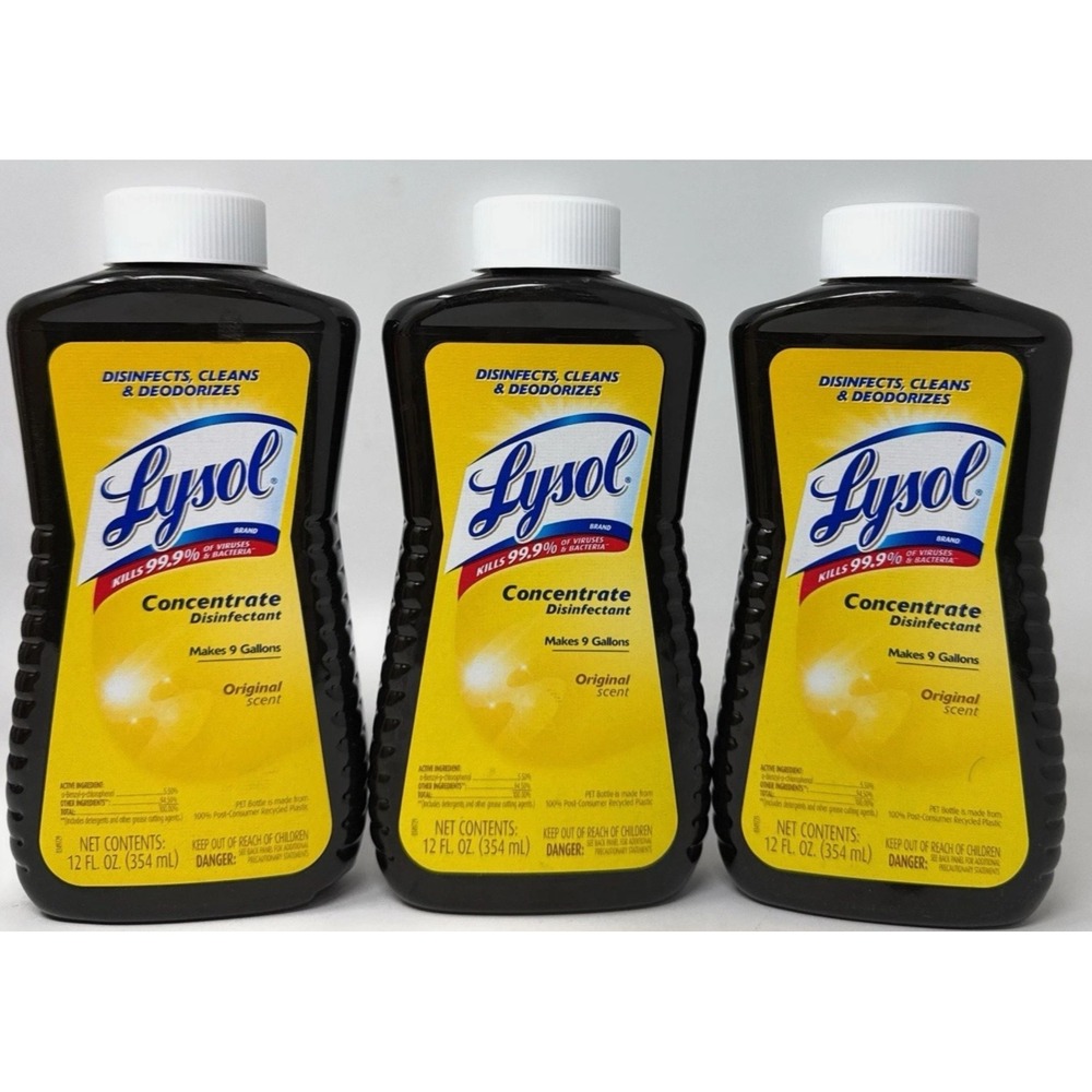THREE (3) Pack Lysol Concentrate Disinfectant Concentrate Original Scent 12 oz
